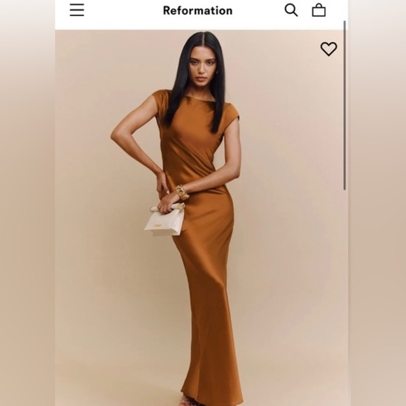 Reformation Dresses & Skirts - Reformation Niamh 100% Silk Maxi Dress Copper Brown Size 12